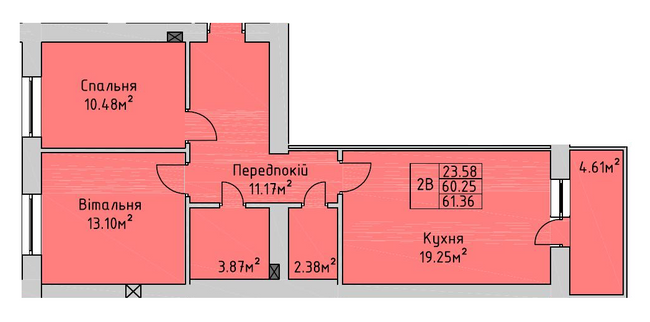 2-комнатная 61.36 м² в ЖК на Немецком озере от 9 200 грн/м², с. Загвоздье