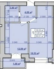 1-комнатная 39.51 м² в ЖК на ул. Пасечная, 52 от 11 250 грн/м², Ивано-Франковск