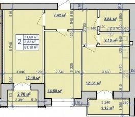 2-комнатная 61.1 м² в ЖК на ул. Пасечная, 52 от 9 650 грн/м², Ивано-Франковск