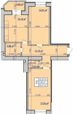 2-комнатная 62.37 м² в ЖК на ул. Пасечная, 52 от 9 650 грн/м², Ивано-Франковск