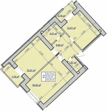 2-комнатная 63.83 м² в ЖК на ул. Пасечная, 52 от 9 650 грн/м², Ивано-Франковск
