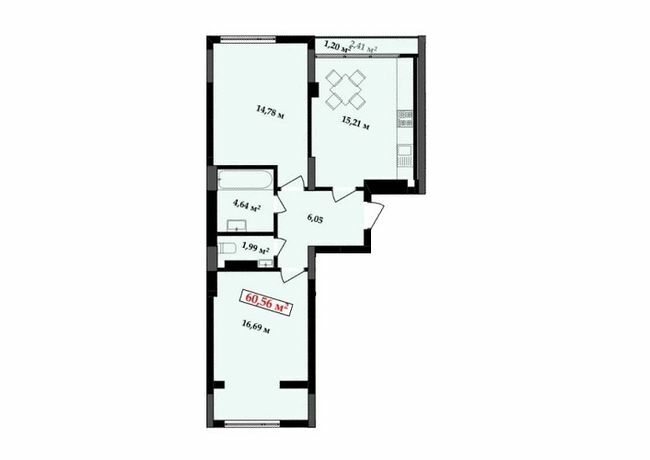 2-кімнатна 60.56 м² в ЖК Імперія від 13 500 грн/м², Івано-Франківськ
