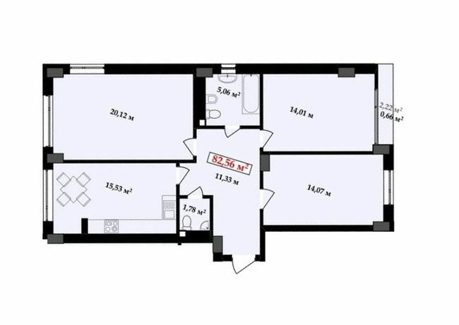 3-кімнатна 82.56 м² в ЖК Імперія від 14 000 грн/м², Івано-Франківськ