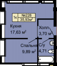 1-кімнатна 35.93 м² в ЖК Колумб від 21 100 грн/м², с. Крижанівка