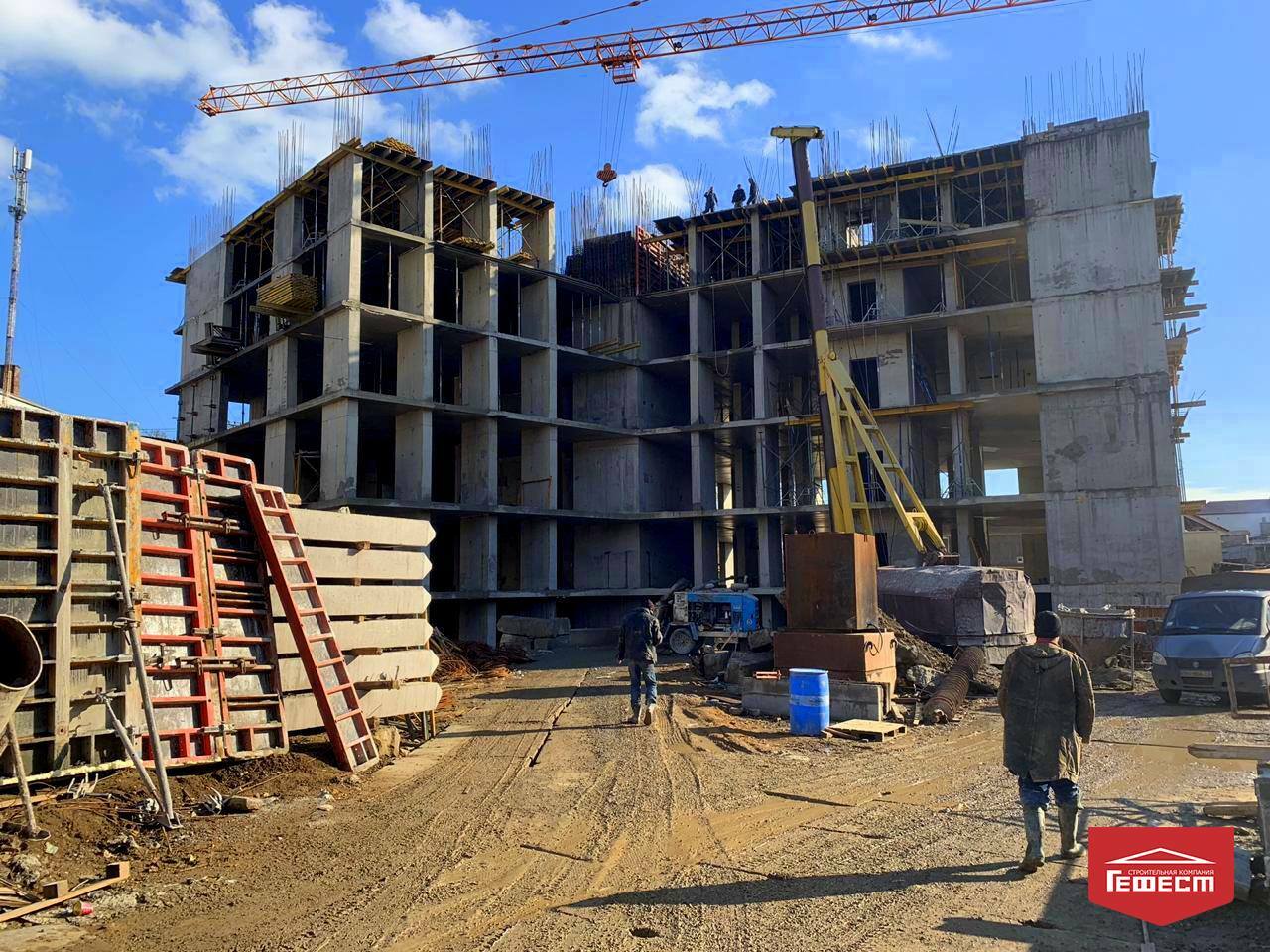 Ход строительства ЖК Посейдон, янв, 2020 год