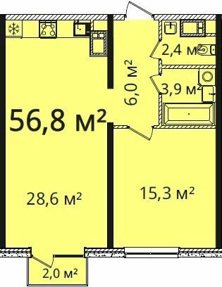 1-кімнатна 56.8 м² в Апарт-комплекс Морська резиденція від 24 100 грн/м², Одеса