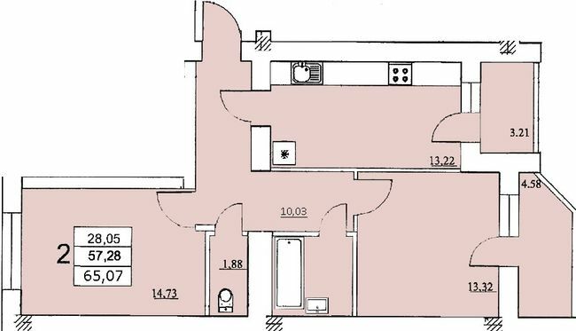 2-кімнатна 65.07 м² в ЖК на Єфимова від 14 500 грн/м², Одеса