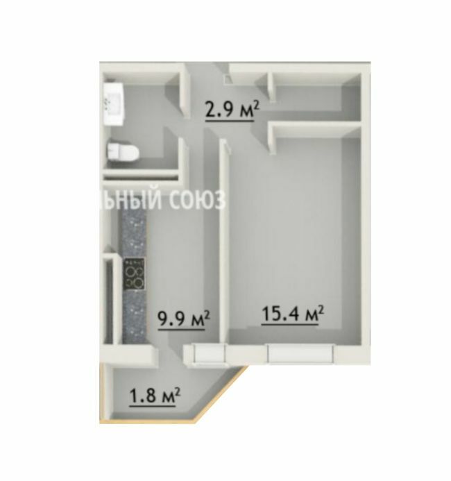 1-кімнатна 35.36 м² в ЖК Зодіак від 13 500 грн/м², Одеса