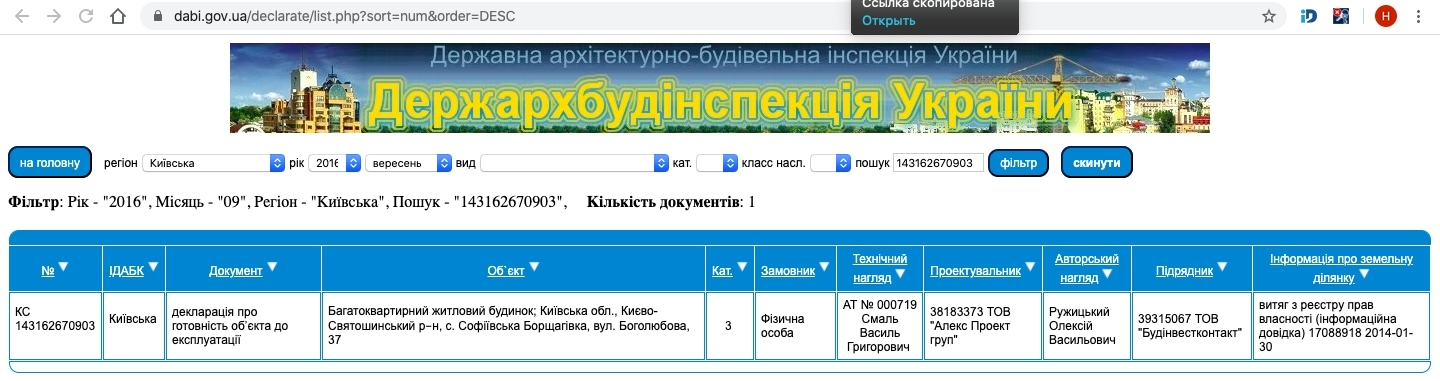 Сертификат о готовности Боголюбова, 37, ЖК Софиевская Слободка
