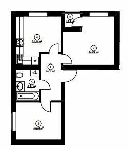 2-кімнатна 45.69 м² в ЖК Гостомельські Липки-4 від забудовника, смт Гостомель