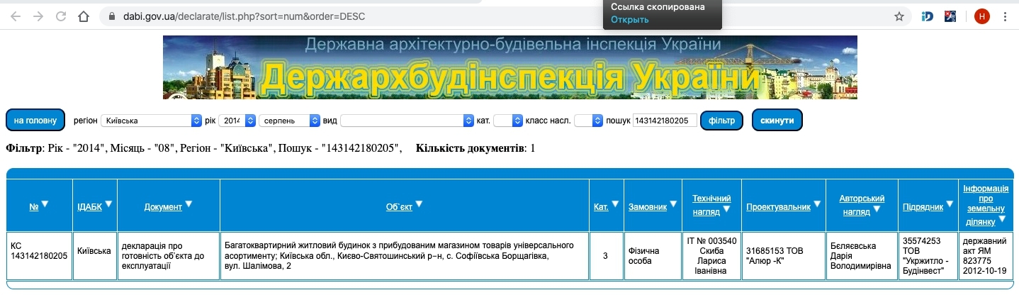 Сертификат о готовности Шалимова 2, ЖК Софиевский квартал