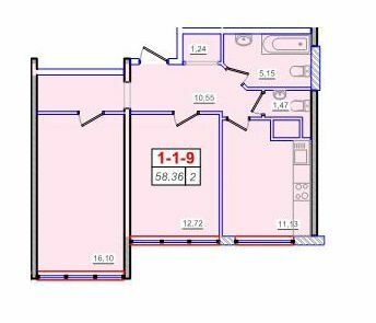 2-кімнатна 58.36 м² в ЖК П'ятдесят третя перлина від 21 100 грн/м², Одеса