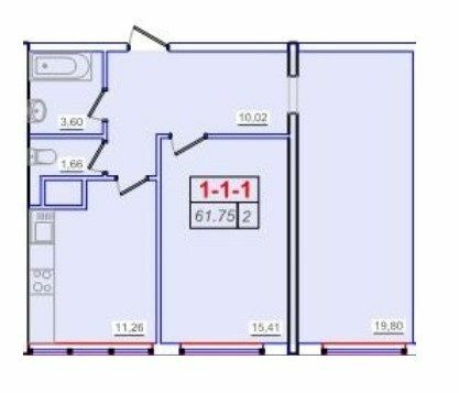 2-кімнатна 61.75 м² в ЖК П'ятдесят третя перлина від 24 150 грн/м², Одеса
