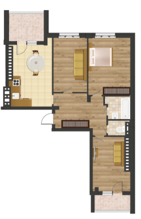 3-кімнатна 99.1 м² в ЖК Золота Ера від 25 450 грн/м², с. Крижанівка