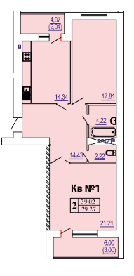 2-комнатная 79.27 м² в ЖК Победа от 29 150 грн/м², Одесса