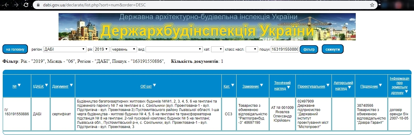 Сертификат о готовности 1 дом (5 секция), ЖК Компаньон