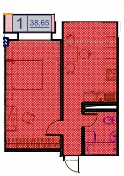 1-кімнатна 38.65 м² в ЖК Простір на Гераневій від 30 250 грн/м², Одеса