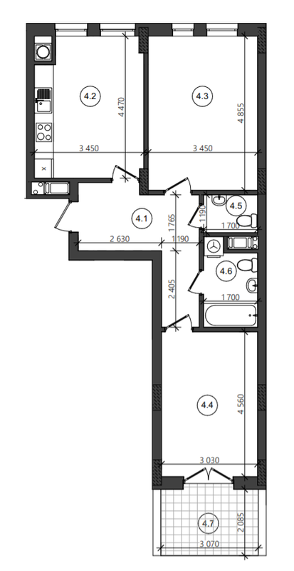 2-комнатная 63.5 м² в ЖК Фруктовая аллея от 19 650 грн/м², Львов