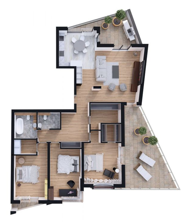 3-кімнатна 145.51 м² в КБ Мій на Куликівській від 47 200 грн/м², Львів