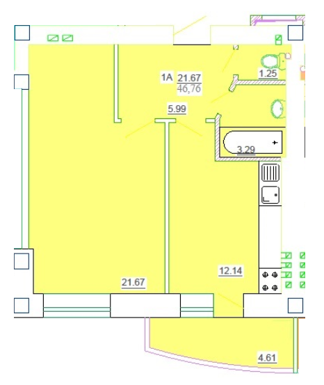 1-кімнатна 46.76 м² в ЖК Одеський двір від 13 950 грн/м², Одеса