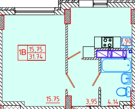 1-кімнатна 31.74 м² в ЖК Кольоровий бульвар від 15 950 грн/м², м. Чорноморск