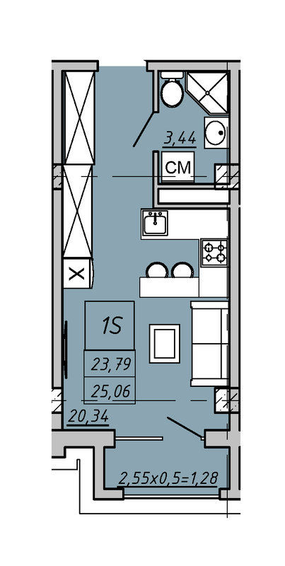 Смарт 25.06 м² в ЖК Smart Hall від 24 000 грн/м², Одеса