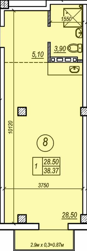 1-комнатная 38.37 м² в ЖК Apart Royal от 39 400 грн/м², Одесса
