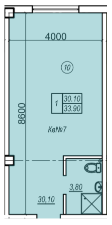 1-кімнатна 33.9 м² в ЖК Олімпієць від 30 900 грн/м², Одеса