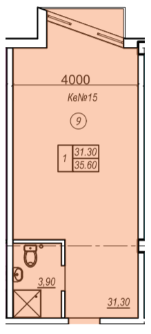 1-кімнатна 35.6 м² в ЖК Олімпієць від 30 900 грн/м², Одеса