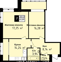 2-кімнатна 61.09 м² в ЖК Sea Town від 20 850 грн/м², Одеса