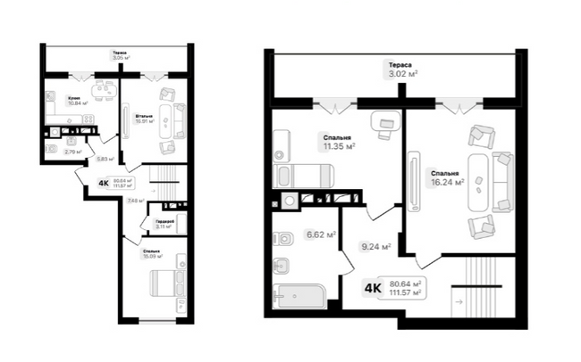 Двухуровневая 111.57 м² в ЖК Auroom Tower от 17 850 грн/м², Львов