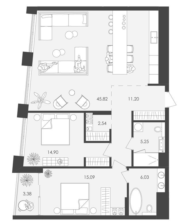 2-комнатная 102.52 м² в ЖК Avalon 37 от 58 050 грн/м², Львов