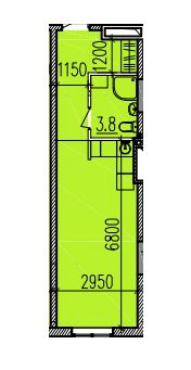 1-комнатная 30.6 м² в ЖК Скориковский от застройщика, Днепр