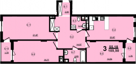 3-комнатная 105.5 м² в ЖК Globus Central Park от 51 200 грн/м², Львов