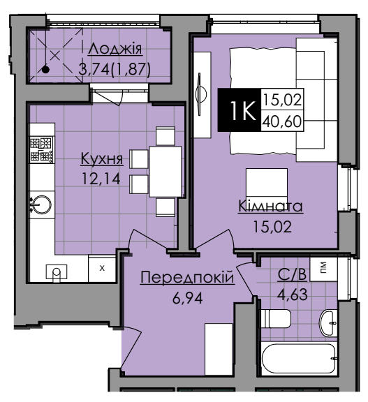 1-комнатная 40.6 м² в ЖК Lazur Sky от 20 000 грн/м², Львов