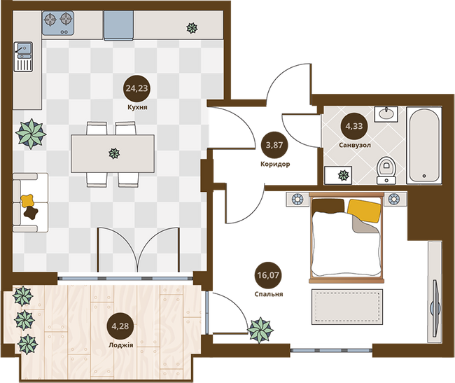 1-комнатная 52.78 м² в ЖК Villa Magnolia Spring от 27 950 грн/м², Львов