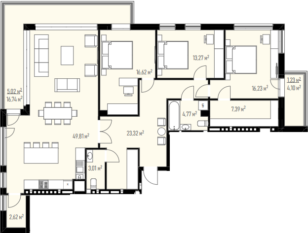3-комнатная 143.29 м² в ЖК Grand Residence от 57 000 грн/м², Львов