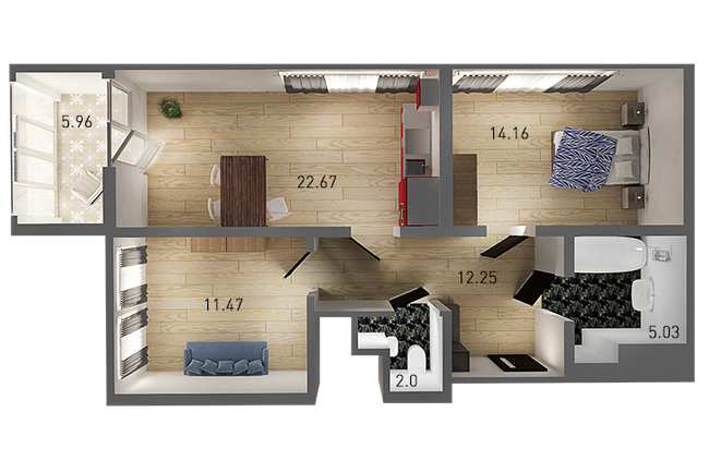 2-кімнатна 73.54 м² в ЖК Вільне Місто від 19 200 грн/м², Львів