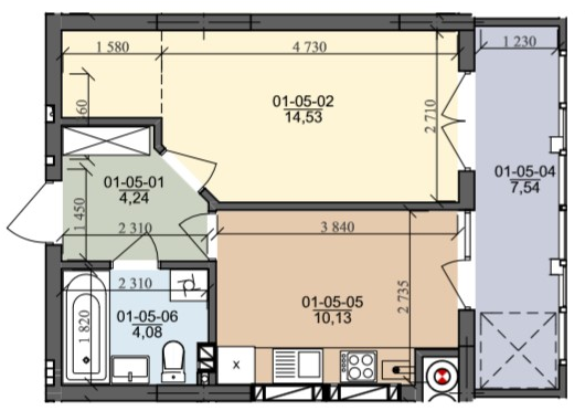 1-комнатная 40.52 м² в ЖК на ул. Трускавецкая от 18 500 грн/м², с. Сокольники