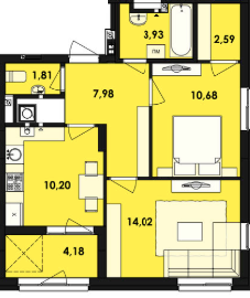 2-комнатная 55.39 м² в ЖК Семицвет от 26 200 грн/м², Львов