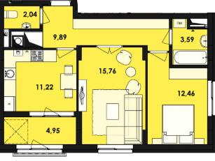 2-комнатная 59.9 м² в ЖК Семицвет от 26 200 грн/м², Львов