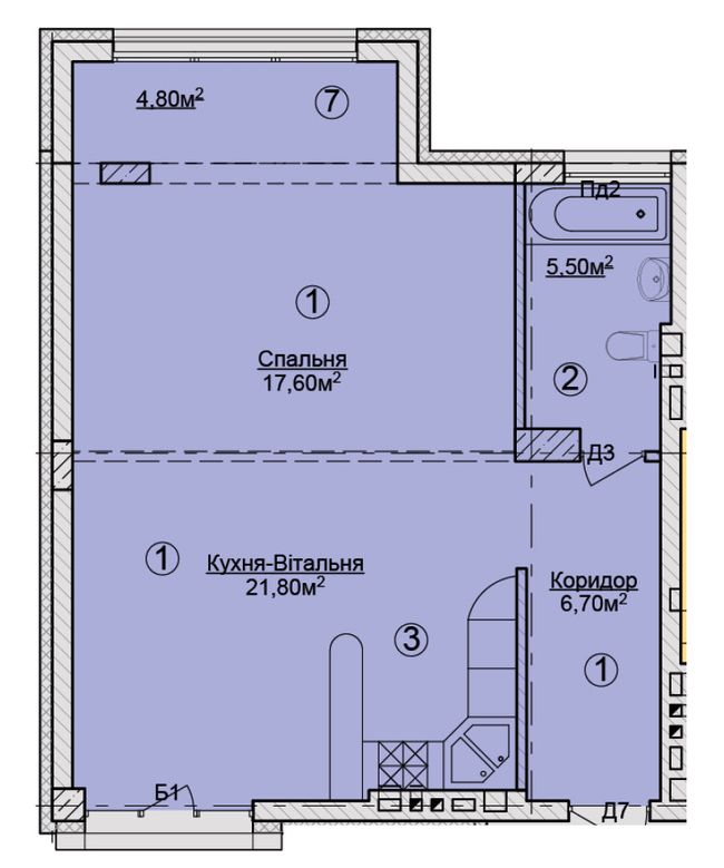 1-комнатная 59.3 м² в КД Rezydencja Zalizna Voda от 53 050 грн/м², Львов