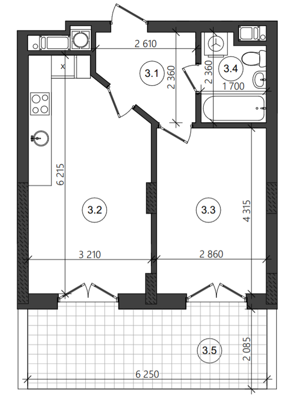 1-комнатная 42.96 м² в ЖК Фруктовая аллея от 21 050 грн/м², Львов