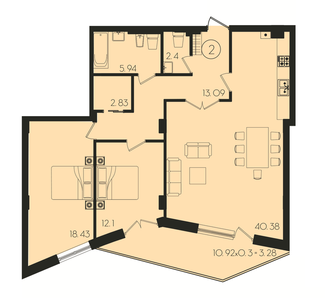 2-кімнатна 98.45 м² в ЖК на вул. Стуса, 39 від 26 750 грн/м², Львів
