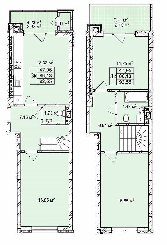Двухуровневая 92.55 м² в ЖК Софиевка от 22 000 грн/м², Львов