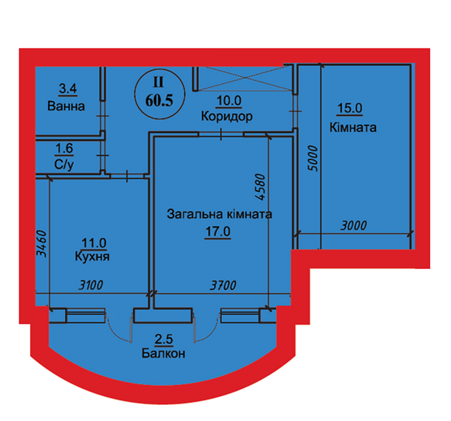 2-комнатная 60.5 м² в ЖК на вул. Чорновола, 22, 22А от 12 200 грн/м², г. Городок