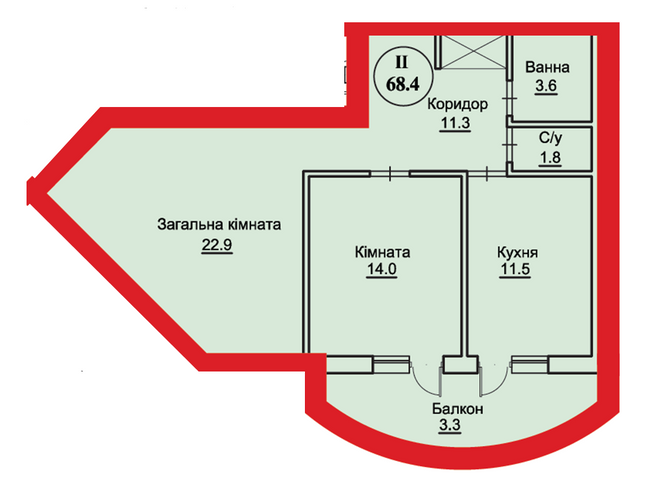 2-комнатная 68.4 м² в ЖК на вул. Чорновола, 22, 22А от 12 200 грн/м², г. Городок