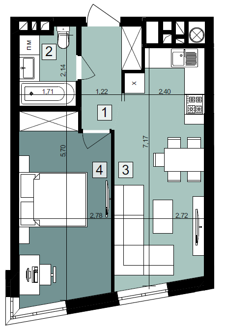 1-комнатная 41.82 м² в ЖК Парк Арена от 18 300 грн/м², Львов