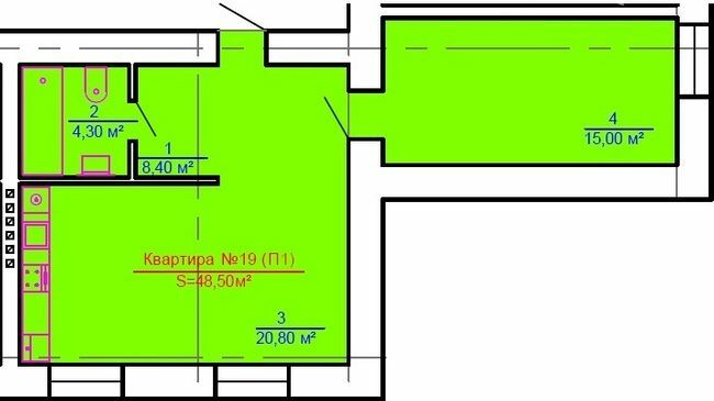 1-кімнатна 48.5 м² в ЖК Австрійська Садиба від забудовника, м. Рава-Руська