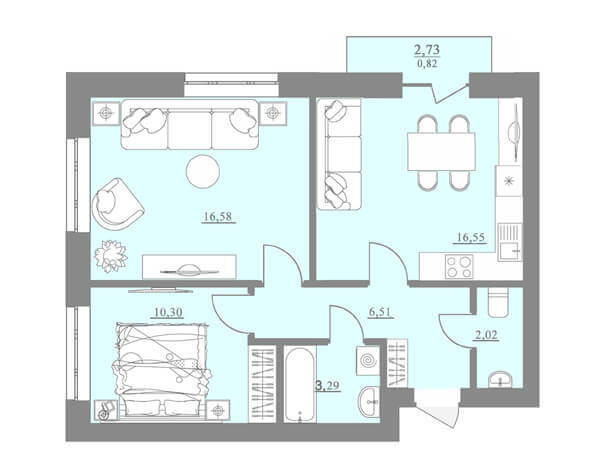 2-комнатная 56.07 м² в ЖК Проект Парк от 15 100 грн/м², г. Пустомыты
